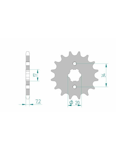 Kit chaîne AFAM 428XMR2 15/48 - couronne standard