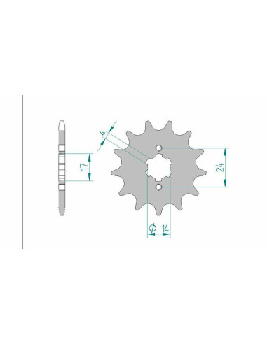 Kit chaîne AFAM 428XMR2 12/47 - couronne standard