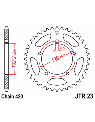 Kit chaîne JT/JT 428HDR 12/47  standard - couronne standard