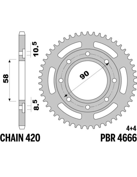 Couronne PBR aluminium 4666 - 420