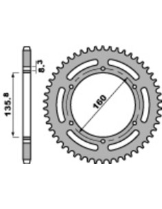PBR Standard C45 Steel Rear Sprocket 3552 - 520 2