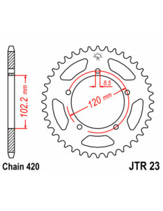 Kit chaîne JT 420HDR12/47/122 standard - couronne standard