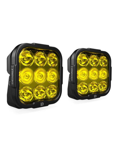 Kit d'éclairage universel DL9 lentille jaune avec câblage Premium