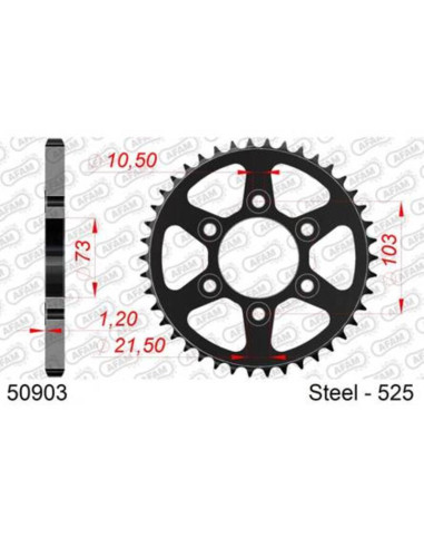 Couronne AFAM acier standard 50903 - 525