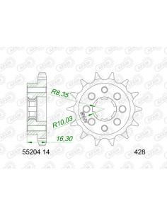 Pignon AFAM acier standard 55204 - 428 2