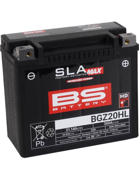 Batterie BS BATTERY SLA Max sans entretien activée usine - BGZ20HL