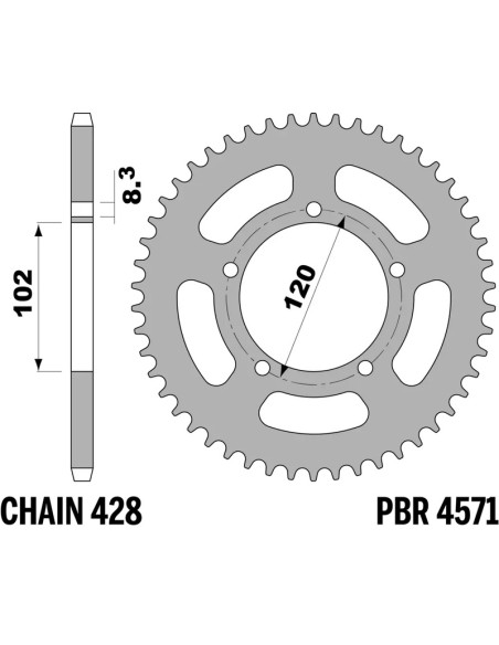 Couronne PBR acier standard 4571 - 428 Couronne PBR acier standard 4571 - 428