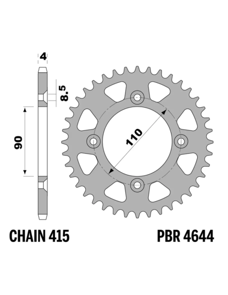 Couronne PBR aluminium ultra-light 4644 - 415 Couronne PBR aluminium ultra-light 4644 - 415