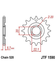 Pignon JT SPROCKETS acier standard 1590 - 520