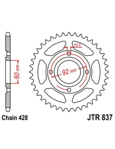 Couronne JT SPROCKETS Acier Standard - 428