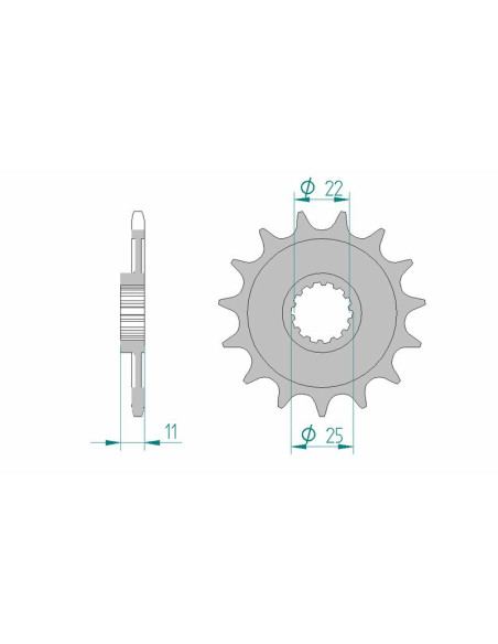 Pignon AFAM acier standard 37400 - 520