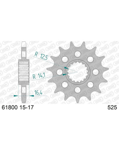 Pignon AFAM acier anti-bruit 618 - 525 - noir