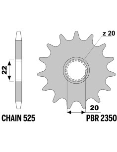 Pignon PBR acier standard 2350 - 525 2