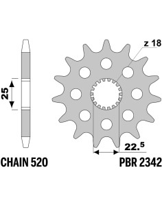 Pignon PBR acier standard 2342 - 520 2