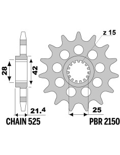 Pignon PBR acier standard 2150 - 525 2