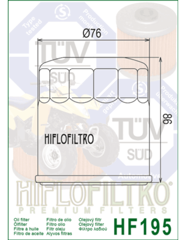 Filtre à huile HIFLOFILTRO - HF195