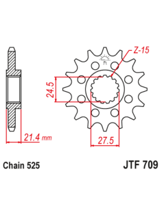 Pignon JT SPROCKETS acier anti-bruit - 525 2