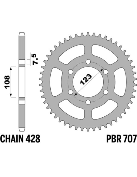 Couronne PBR acier C45 standard 707 - 428