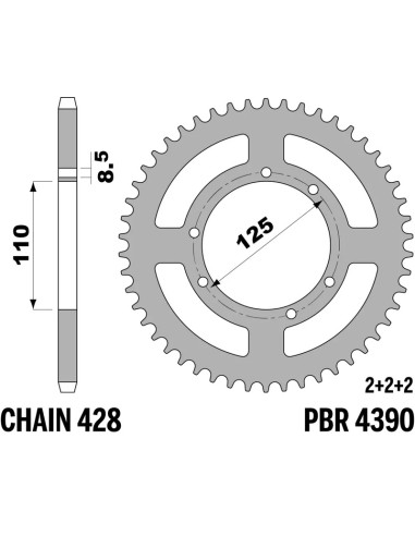 Couronne PBR acier standard - 428