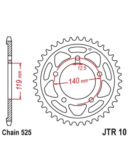 Couronne JT SPROCKETS acier standard - 524