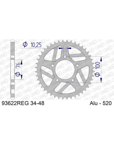 Kit chaîne AFAM  520XHR2 15/42-116 - couronne standard aluminium