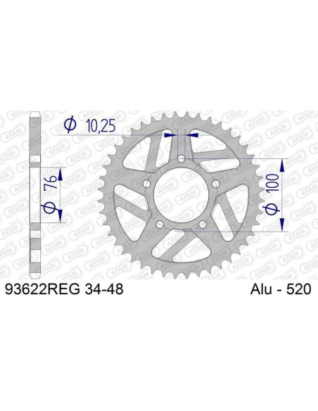 Kit chaîne AFAM  520XHR2 15/42-116 - couronne standard aluminium