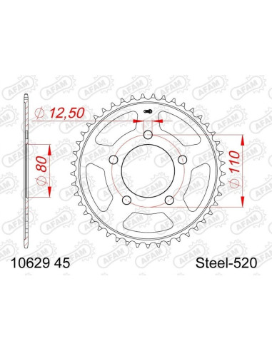 Kit chaîne AFAM 520XMR3 16/45-126 - couronne standard