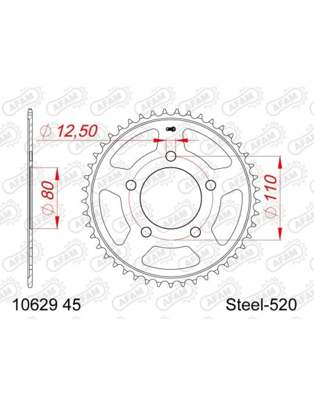 Kit chaîne AFAM 520XMR3 16/45-126 - couronne standard