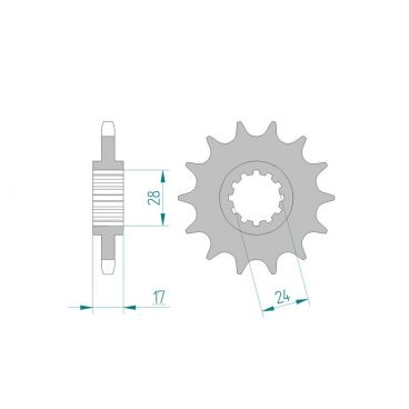 Pignon AFAM pour moto au pas de 525