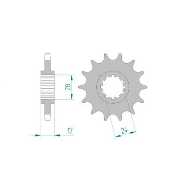 Pignon AFAM pour moto au pas de 525