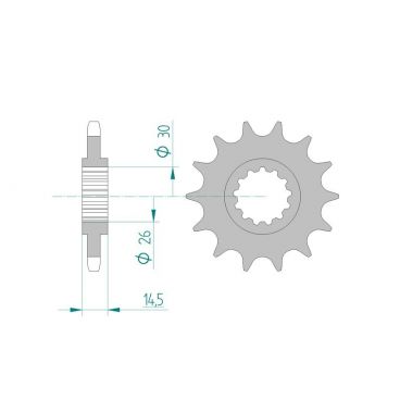 Pignon AFAM pour moto au pas de 525