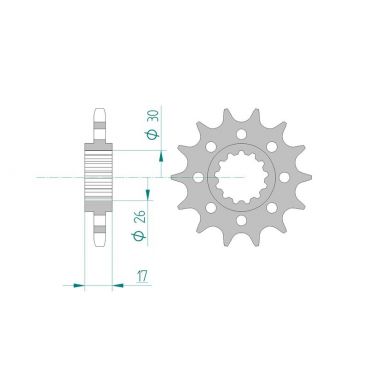 Pignon AFAM pour moto au pas de 525