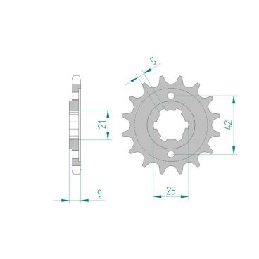 Pignon AFAM pour moto au pas de 428