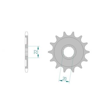 Pignon AFAM pour moto au pas de 520