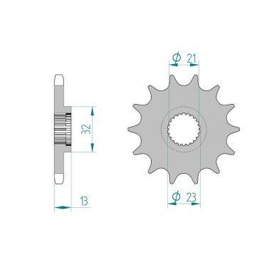 Pignon AFAM pour moto au pas de 428