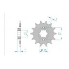 Kit chaine AFAM acier AEON COBRA 220 pas 520 2005 à 2011