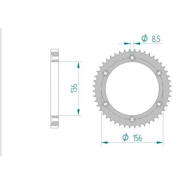 Kit chaine AFAM acier AJP 200 PR4 ENDURO pas 428 2004 à 2011