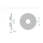 Kit chaine AFAM acier APRILIA CLASSIC 50 pas 415 1992 à 1999