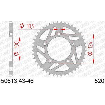 AFAM COURONNE ACIER au pas de 520 pour DUCATI AFA50613