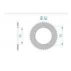 Kit chaine AFAM acier APRILIA RX 50 pas 415 1995 à 1998