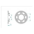 Kit chaine AFAM acier APRILIA AF-1 125 SPORT PRO F40 pas 520 1992 à 1993