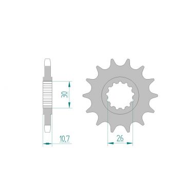 Pignon AFAM pour moto au pas de 525 YAMAHA FZ8 + ANTIBRUIT