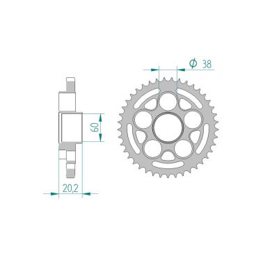 Kit chaine AFAM acier DUCATI 939 939 HYPERMOTARD / SP 2016 couronne