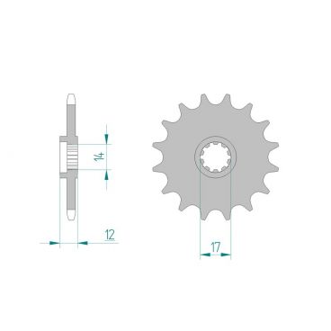 Kit chaine AFAM acier GAS-GAS 50 50...