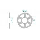 Kit chaine AFAM acier APRILIA RX R 125 pas 520 1990 à 1995