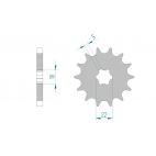 Kit chaine AFAM acier SUZUKI 500 T 500 1968 à 1975 pignon