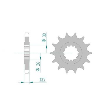 Pignon AFAM pour moto au pas de 532