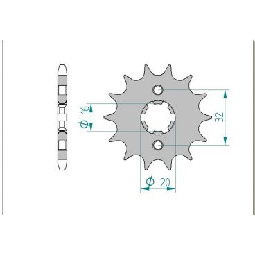 Kit chaine AFAM acier YAMAHA 125...