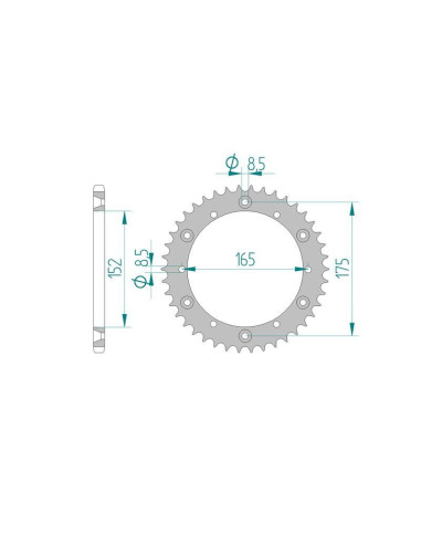 Kit chaine AFAM acier YAMAHA 400 SR...