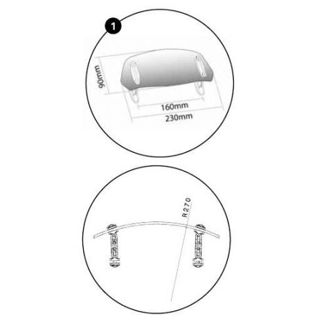 Deflecteur PUIG pour bulle touring ou origine 6007 Shema